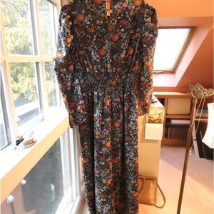 Fall patterned long dress S